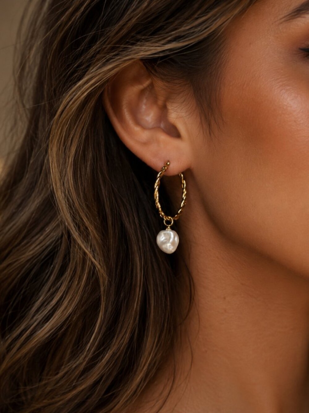 🇮🇹 “Firenzé” Freshwater Pearl Braided Hoops